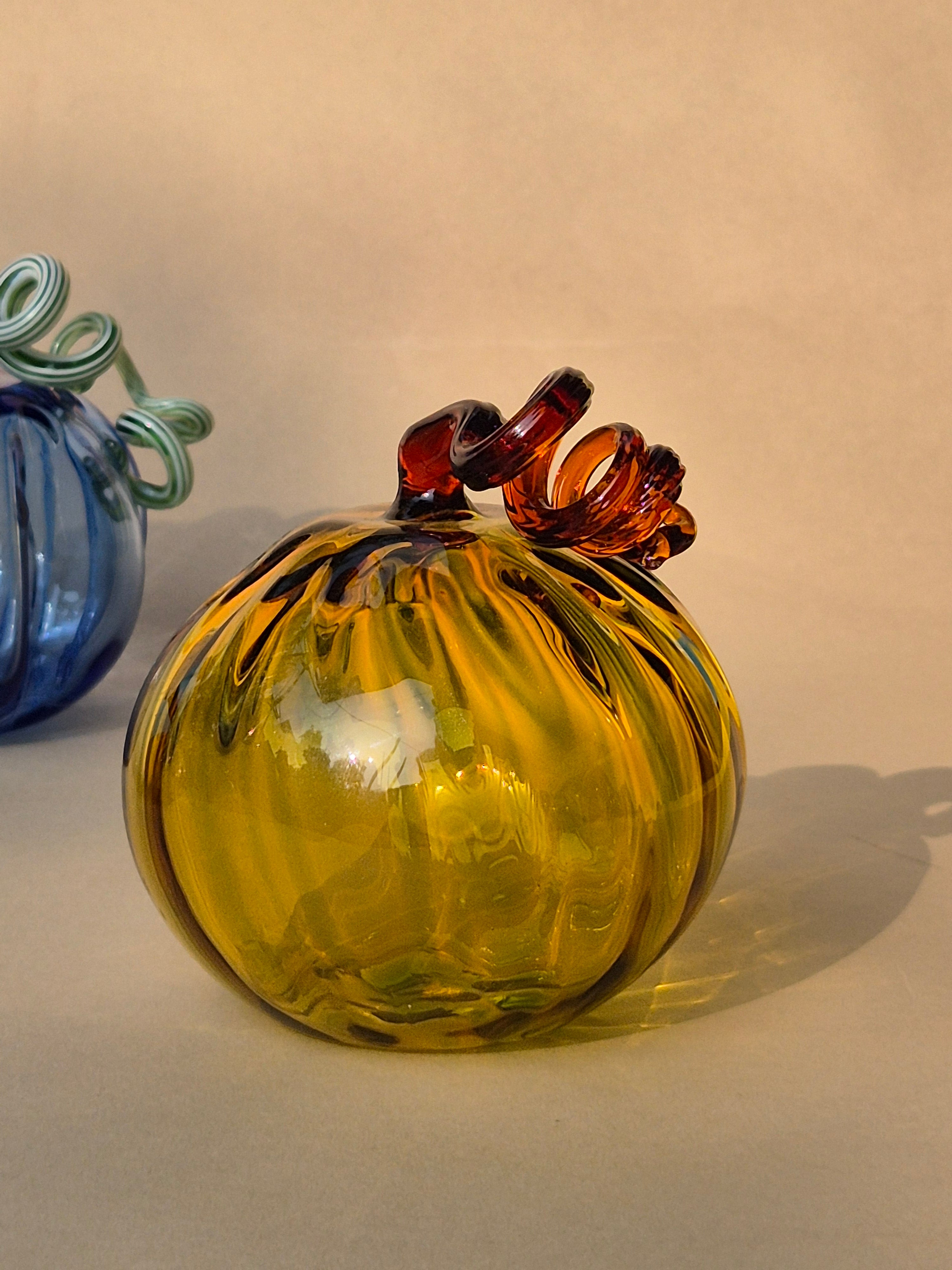 Murano-Style Glass Pumpkin Collectible