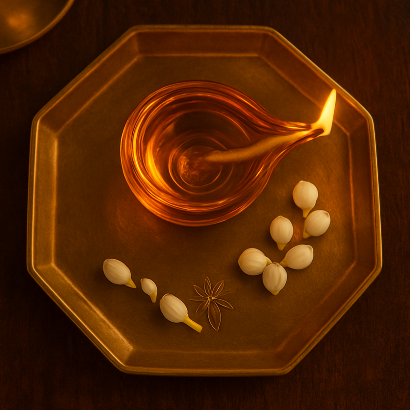 Art Glass Puja Diya-  Divya Ambar Jyot