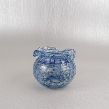 Art Glass  Bowl /Vase Blue wave Erica