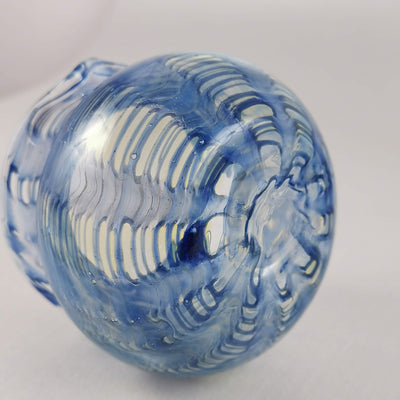 Art Glass  Bowl /Vase Blue wave Erica