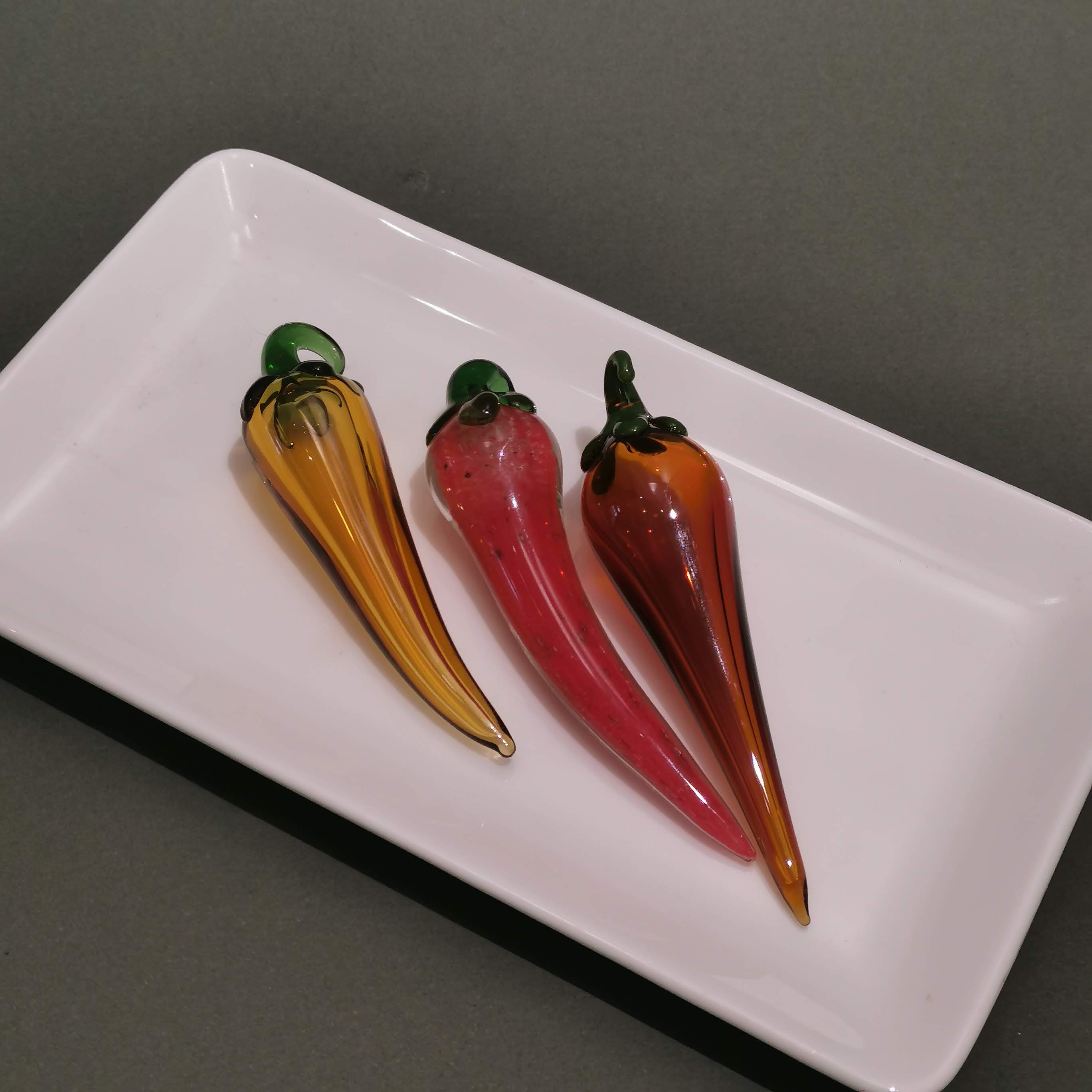 Murano Glass Style Decoration- Chilly Amber