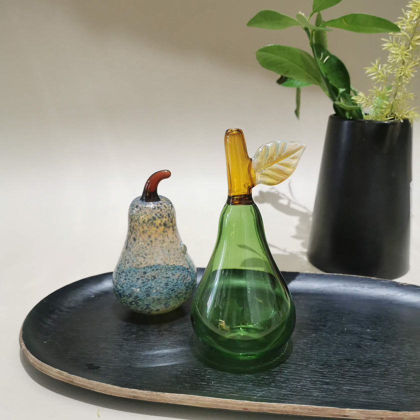 Murano Glass Style Decoration- Marble Pear Art Glass