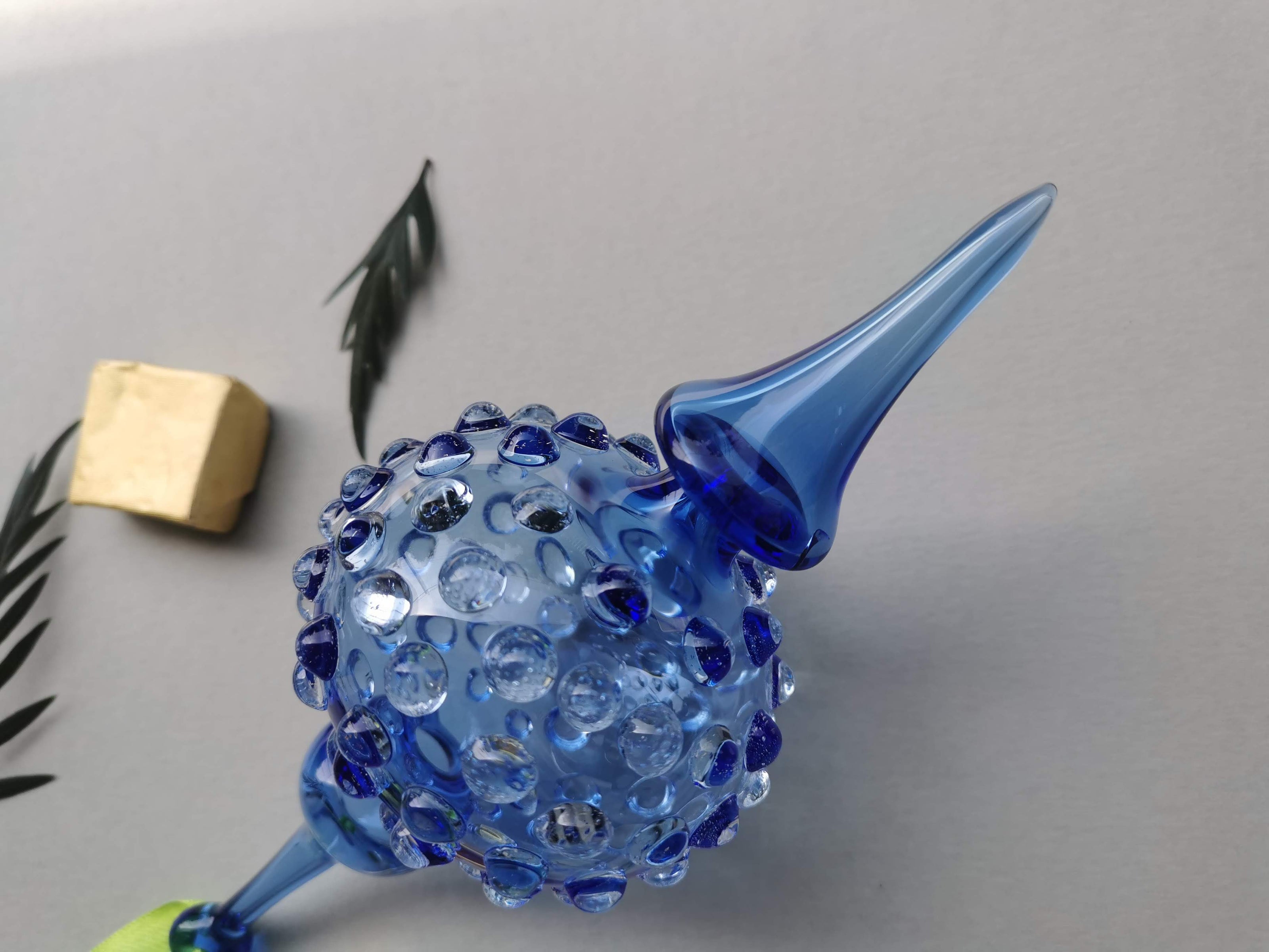 Handblown Glass Ornament -  Lumina, Moroccon Blue