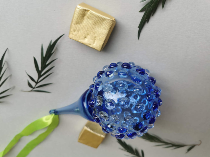 Handblown Glass Ornament -  Lumina, Moroccon Blue