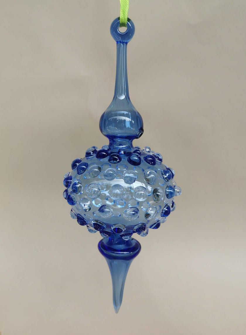 Handblown Glass Ornament -  Lumina, Moroccon Blue