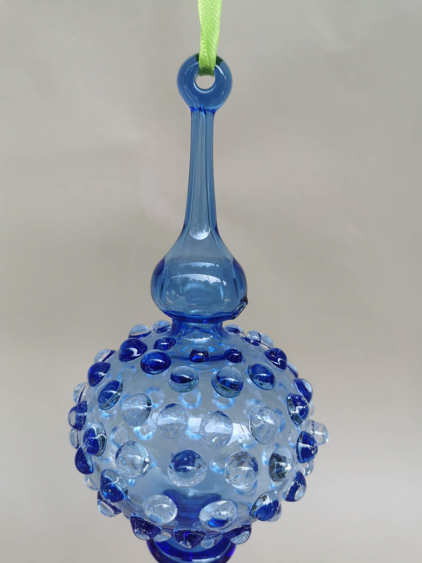 Handblown Glass Ornament -  Lumina, Moroccon Blue