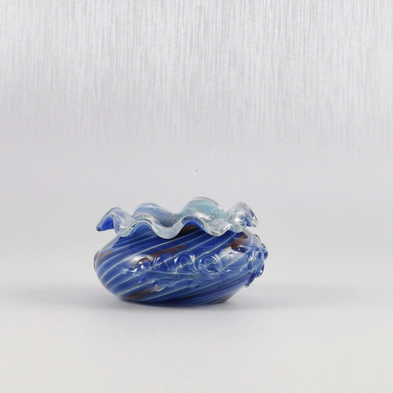 Art Glass  Bowl /Vase with Wave Edge Design