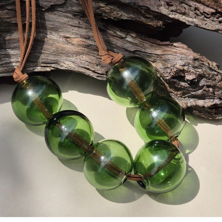 Verdant Halo Necklace | Handblown Glass Wearable Art