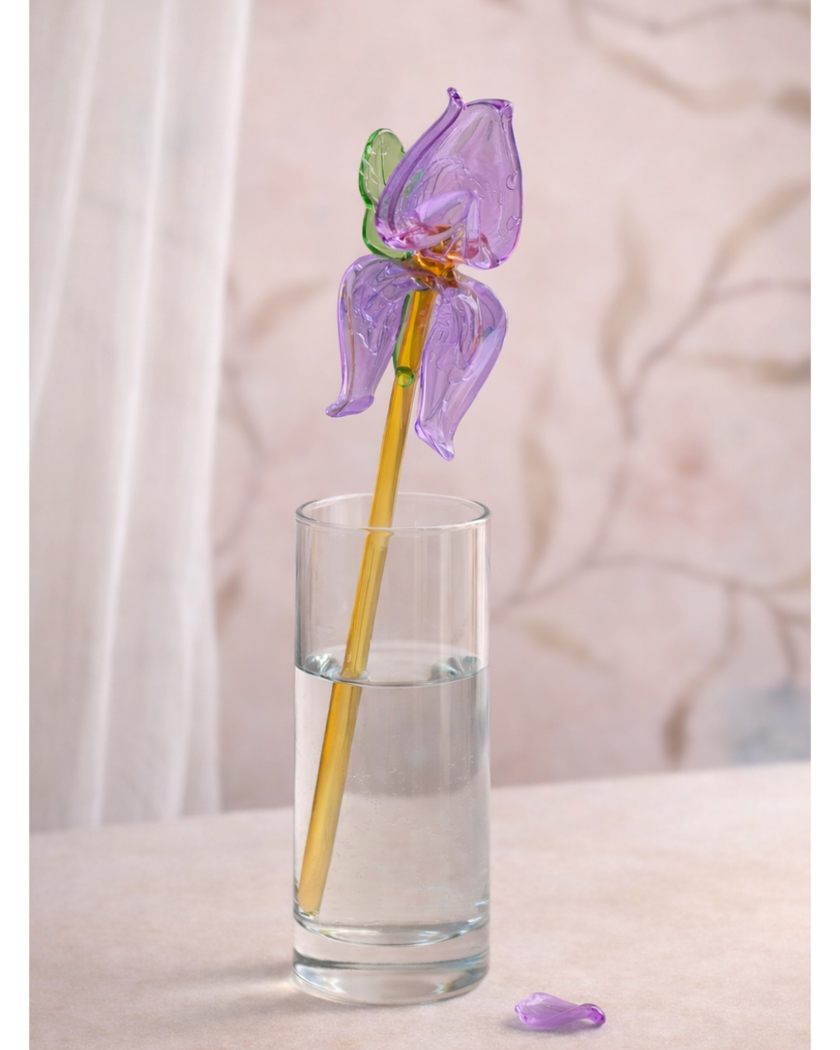 Lavender Bloom- Glass Rose (10”)