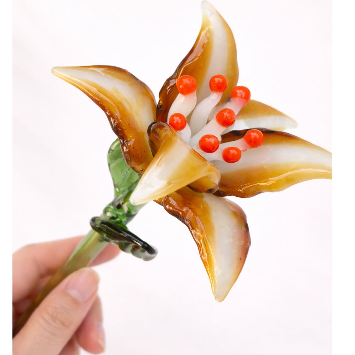 Bloom of Light – Hand-Blown Glass Lily