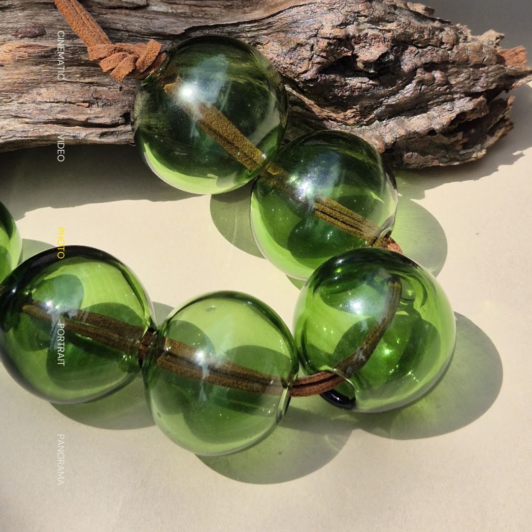 Verdant Halo Necklace | Handblown Glass Wearable Art