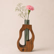 The Holding Form — Sculptural Wood & Glass Flower Holder