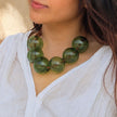Verdant Halo Necklace | Handblown Glass Wearable Art