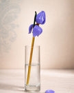 Quiet Azure Bloom - Glass Rose (10”)