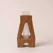 The Holding Form — Sculptural Wood & Glass Flower Holder