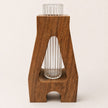 The Holding Form — Sculptural Wood & Glass Flower Holder