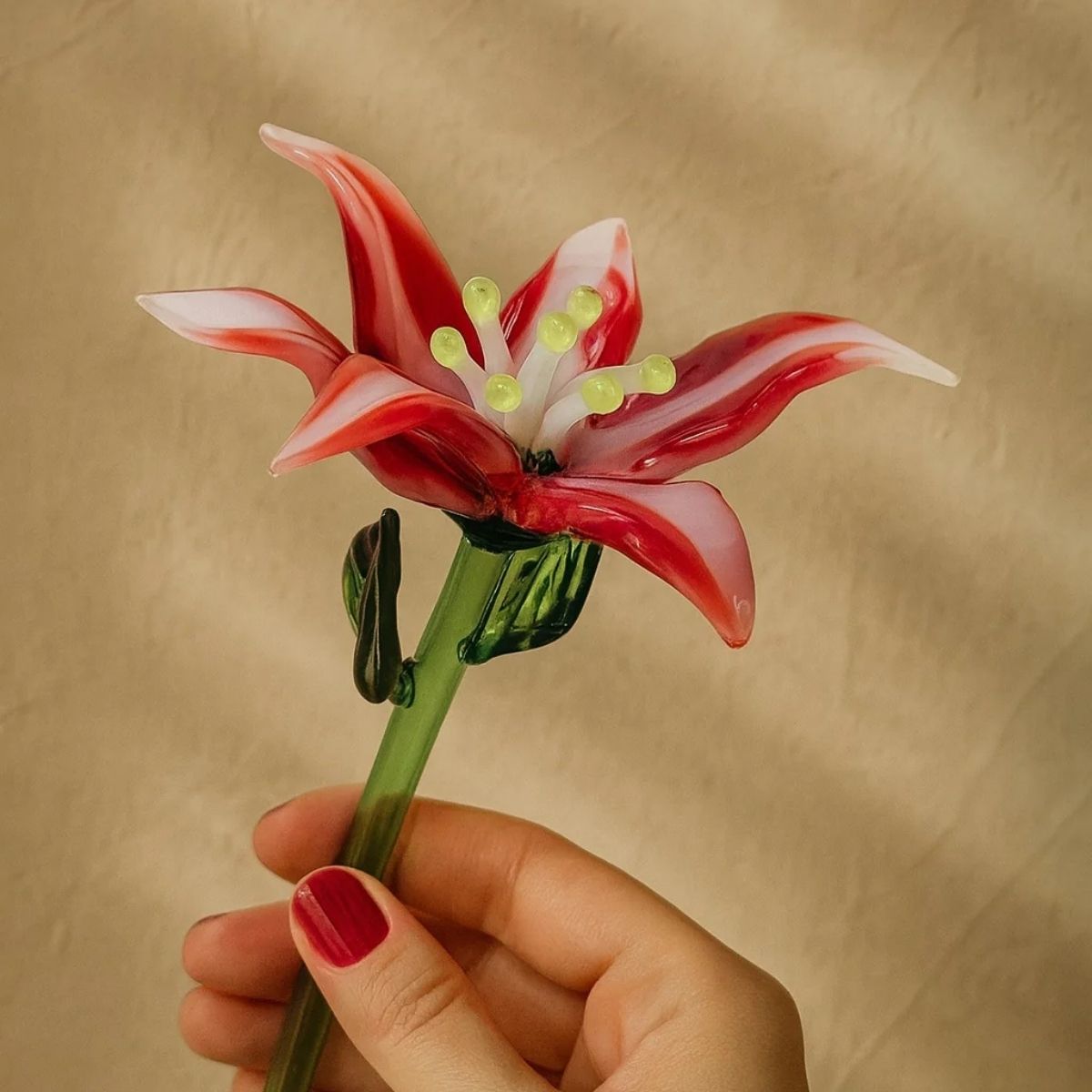 Bloom of Light – Hand-Blown Glass Lily