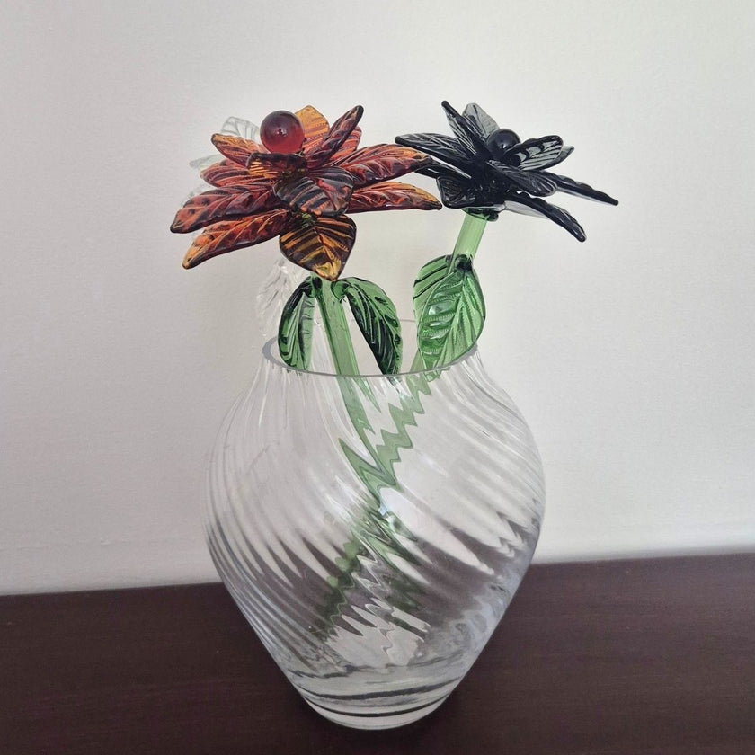 Glass Sunflower Stem- Helianthus Emberveil