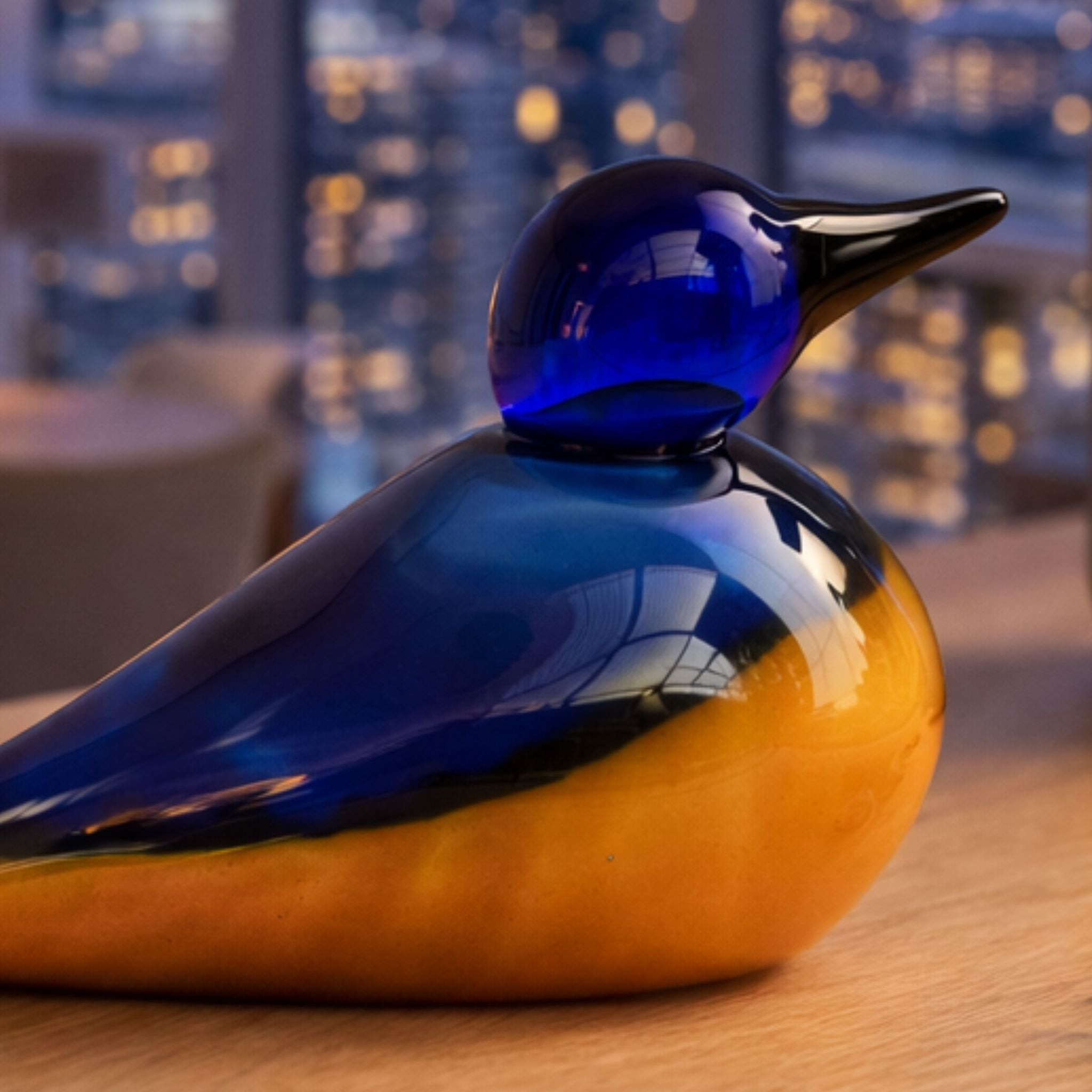 Cobalt Dusk — Handblown Glass Bird