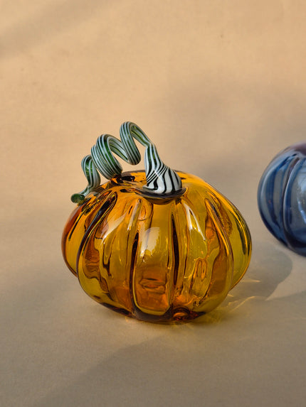 Murano-Style Glass Pumpkin Collectible