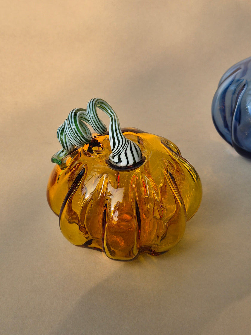 Murano-Style Glass Pumpkin Collectible