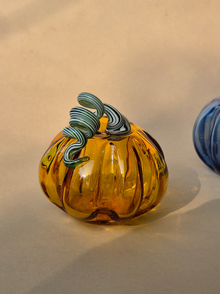 Murano-Style Glass Pumpkin Collectible