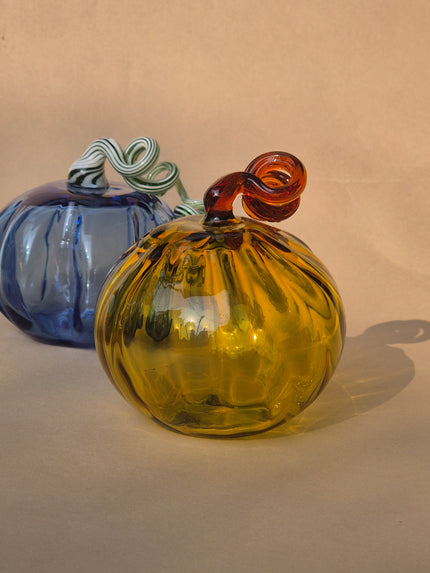 Murano-Style Glass Pumpkin Collectible