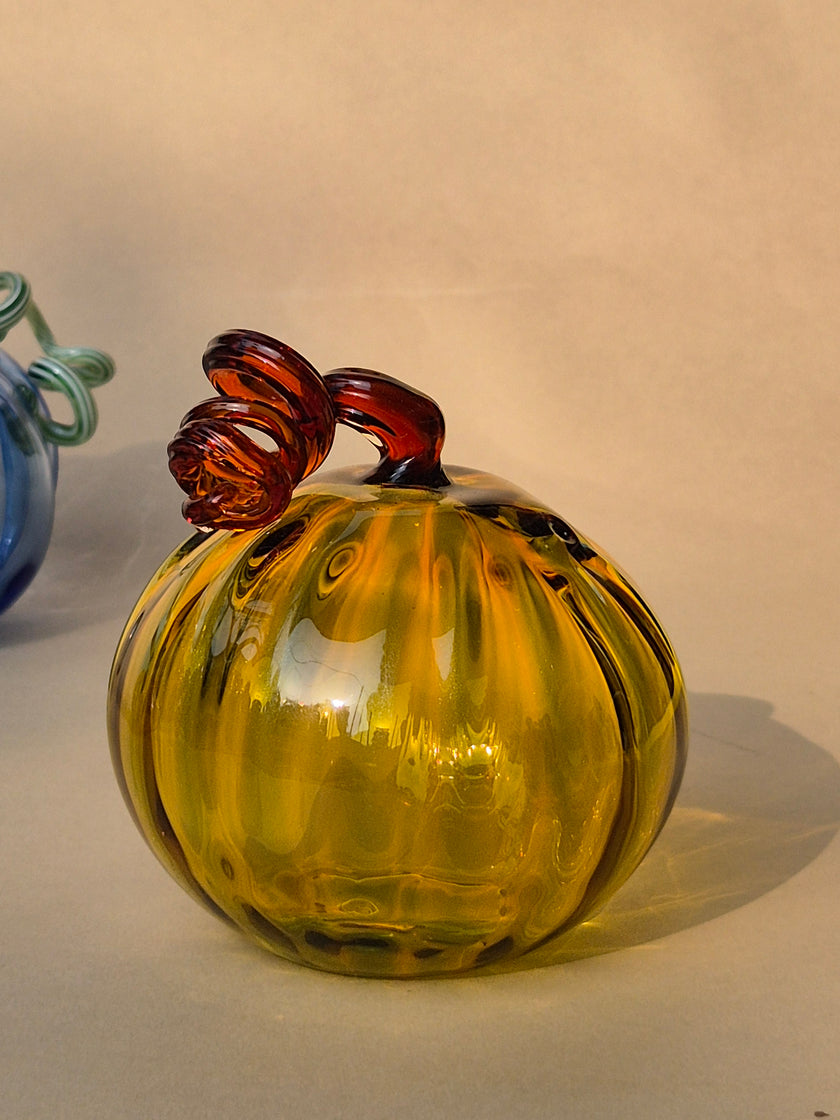 Murano-Style Glass Pumpkin Collectible