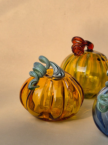 Murano-Style Glass Pumpkin Collectible