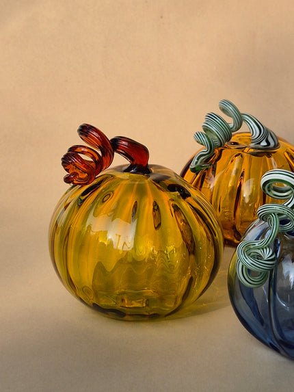 Murano-Style Glass Pumpkin Collectible