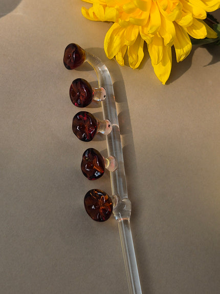 Handblown Glass Stirrers- Flower Buds