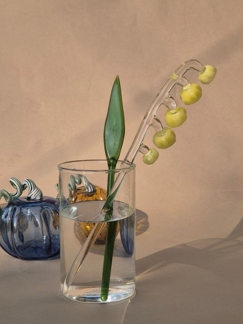 Handblown Glass Stirrers- Leaf