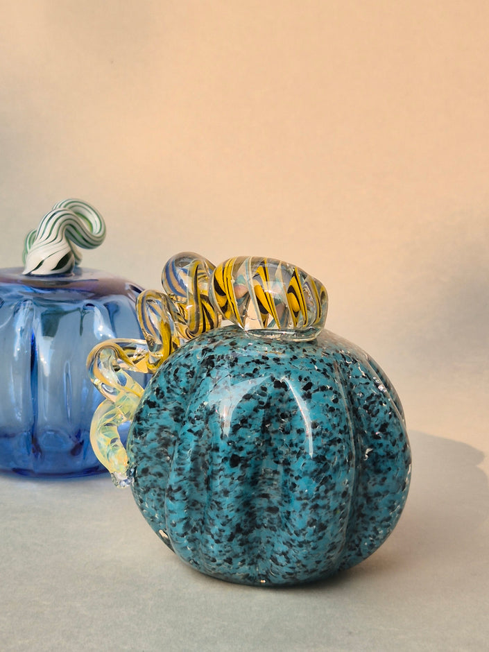 Murano-Style Glass Pumpkin Collectible