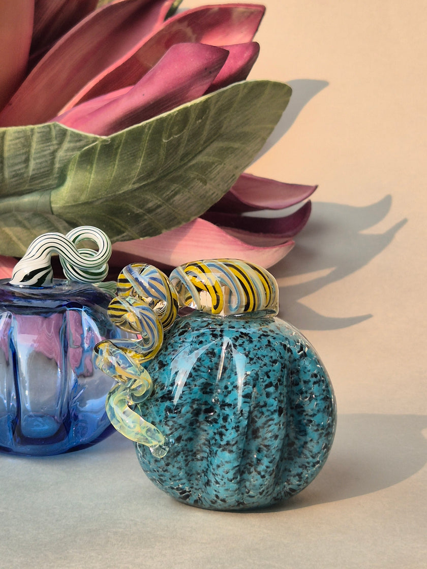 Murano-Style Glass Pumpkin Collectible