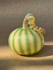 Murano-Style Glass- Meadow Stripe Pumpkin
