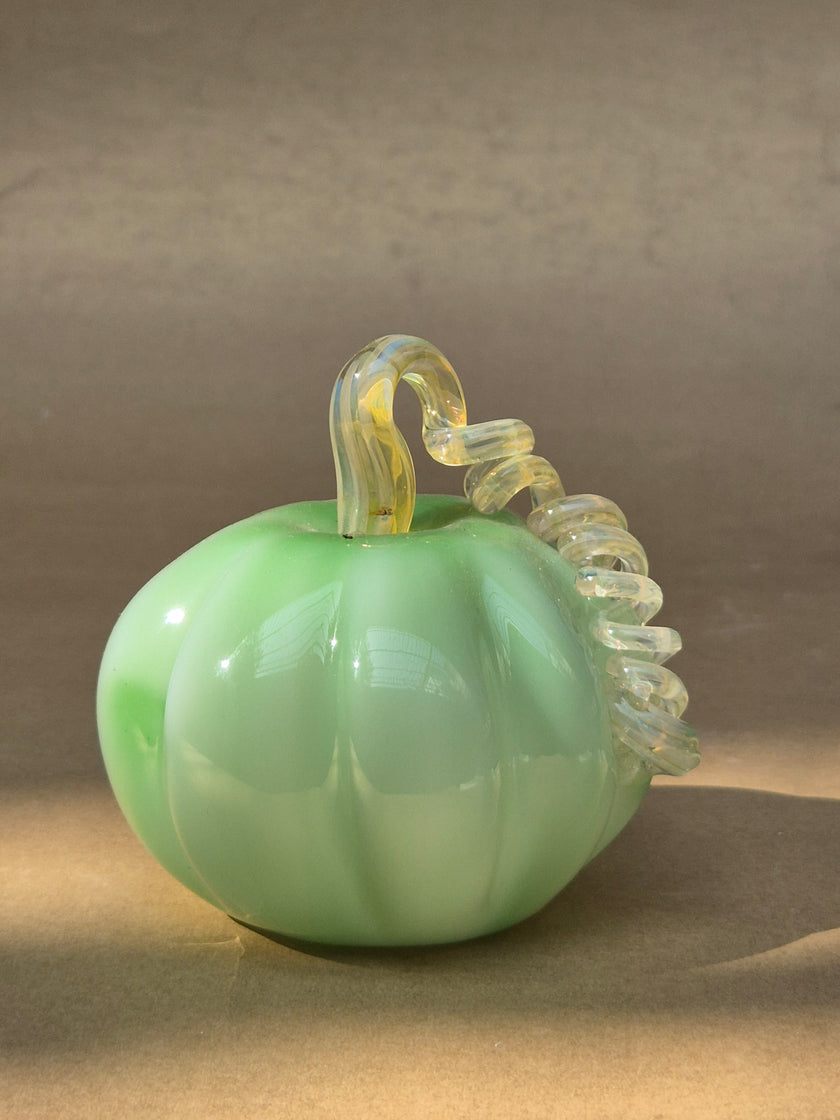 Murano-Style Glass- Sage Meadow Pumpkin