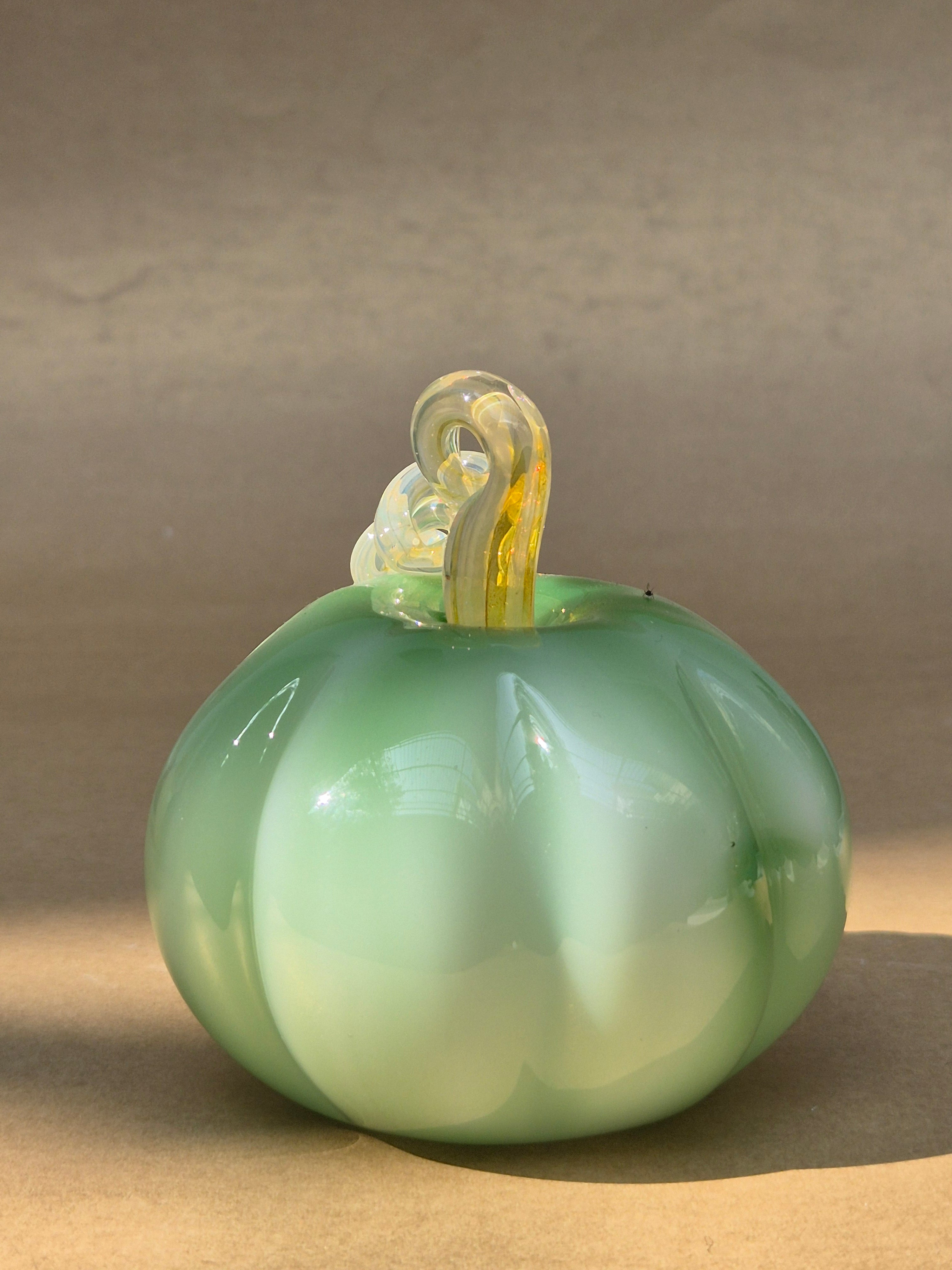 Murano-Style Glass- Sage Meadow Pumpkin