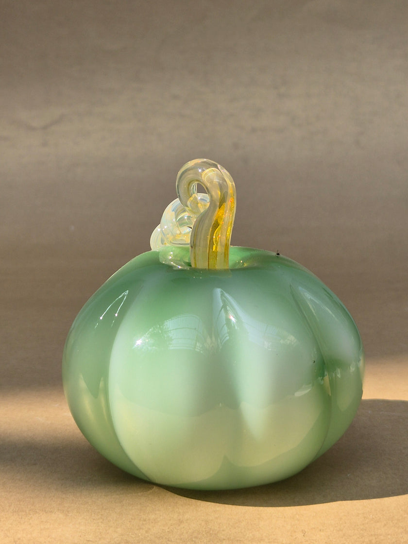 Murano-Style Glass- Sage Meadow Pumpkin