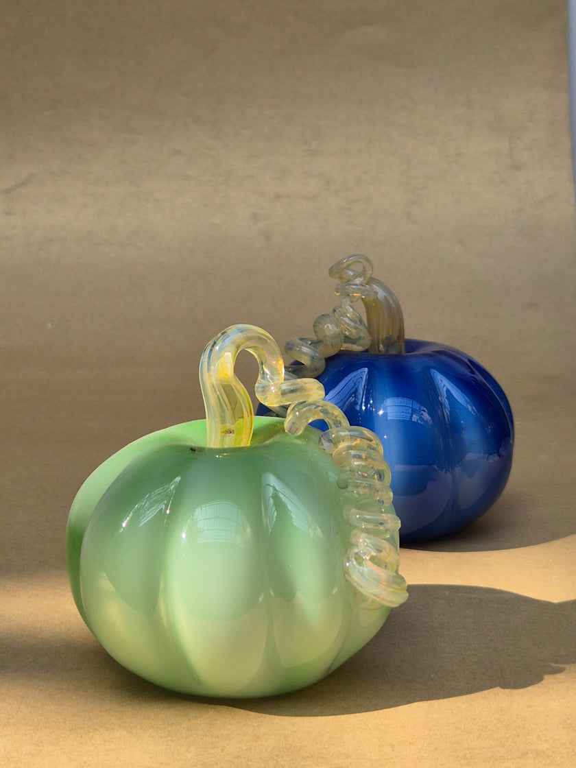 Murano-Style Glass- Sage Meadow Pumpkin