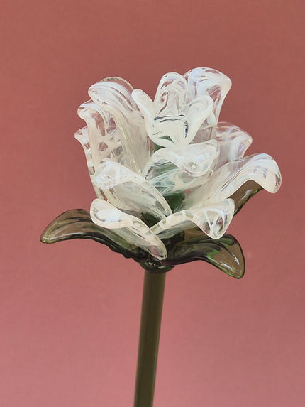 Pearl Lisianthus- Handblown Glass Flower