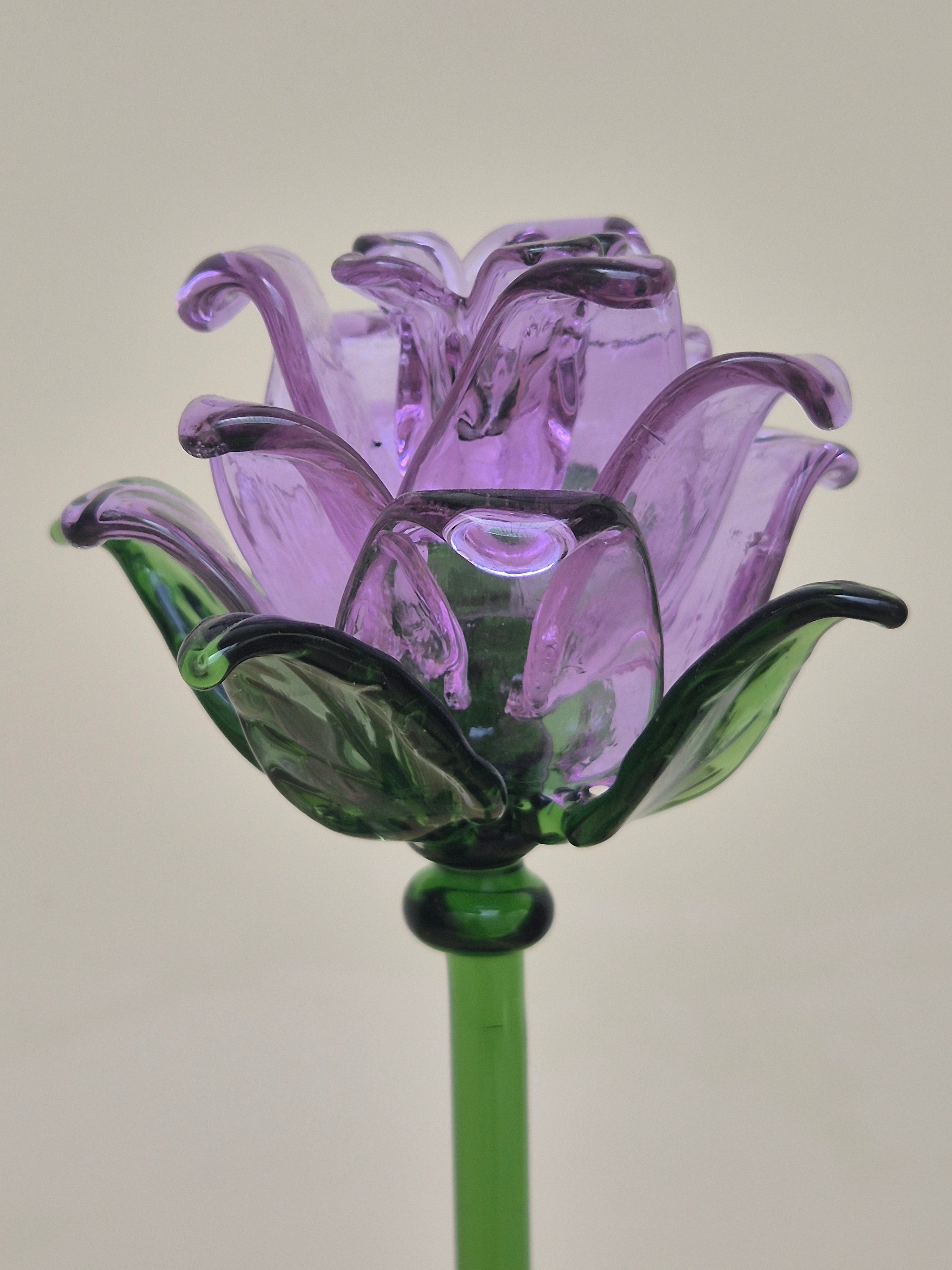 Amethyst Lisianthus- Handblown Glass Flower