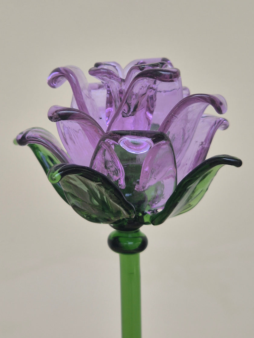 Amethyst Lisianthus- Handblown Glass Flower