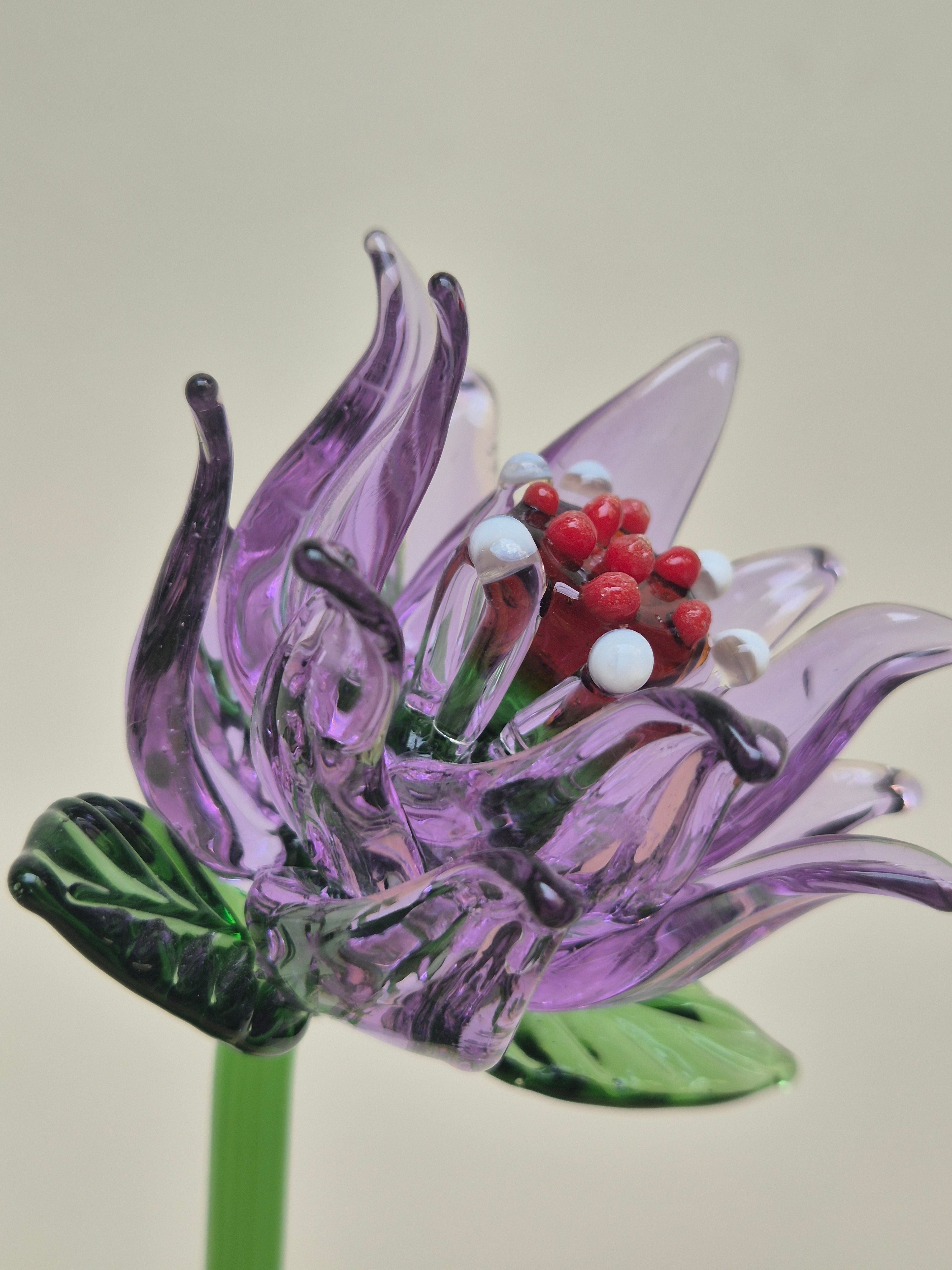 Viola Clematis- Hand-Blown Glass Flower