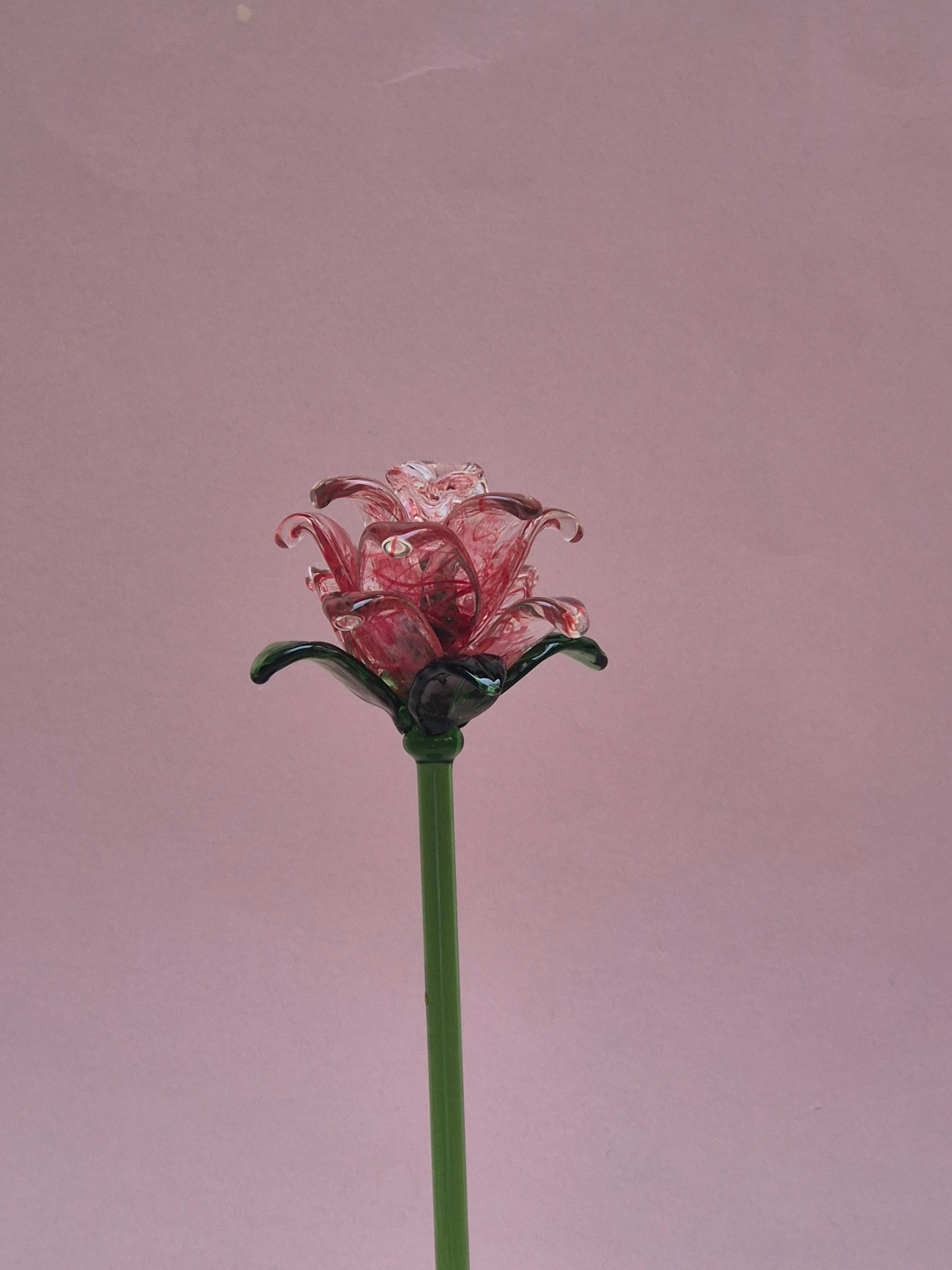 Rosalina Lisianthus- Handblown Glass Flower-Full Bouquet