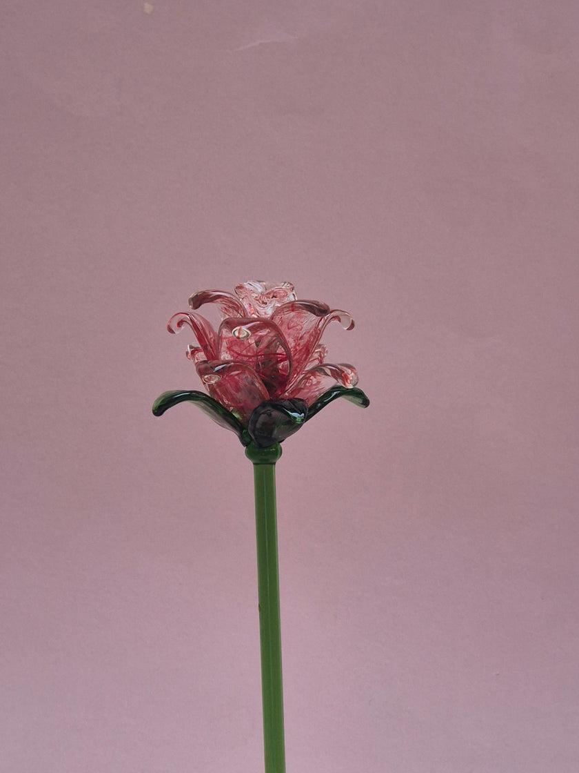 Rosalina Lisianthus- Handblown Glass Flower-Full Bouquet