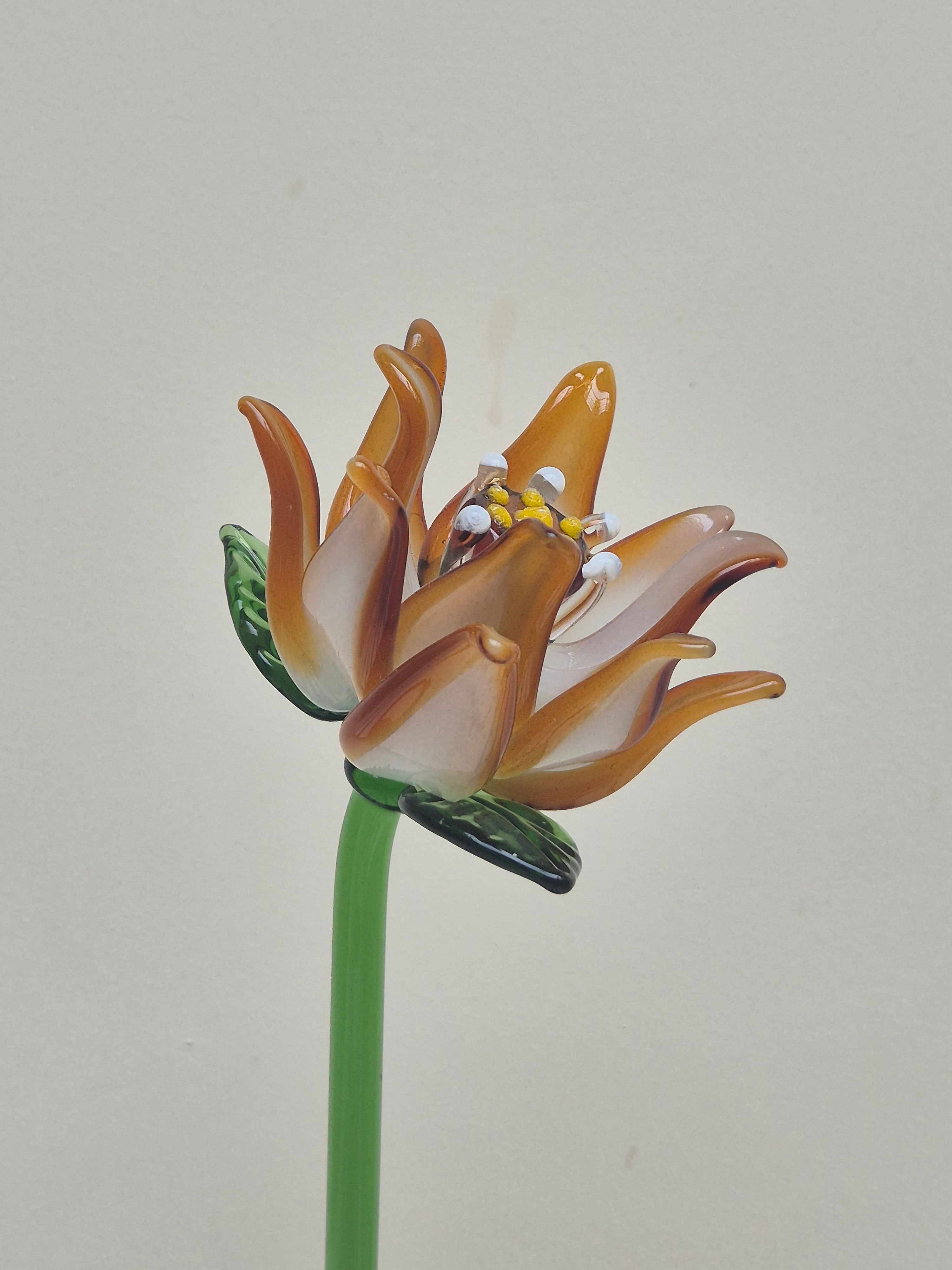 Ember Clematis- Hand-Blown Glass Flower