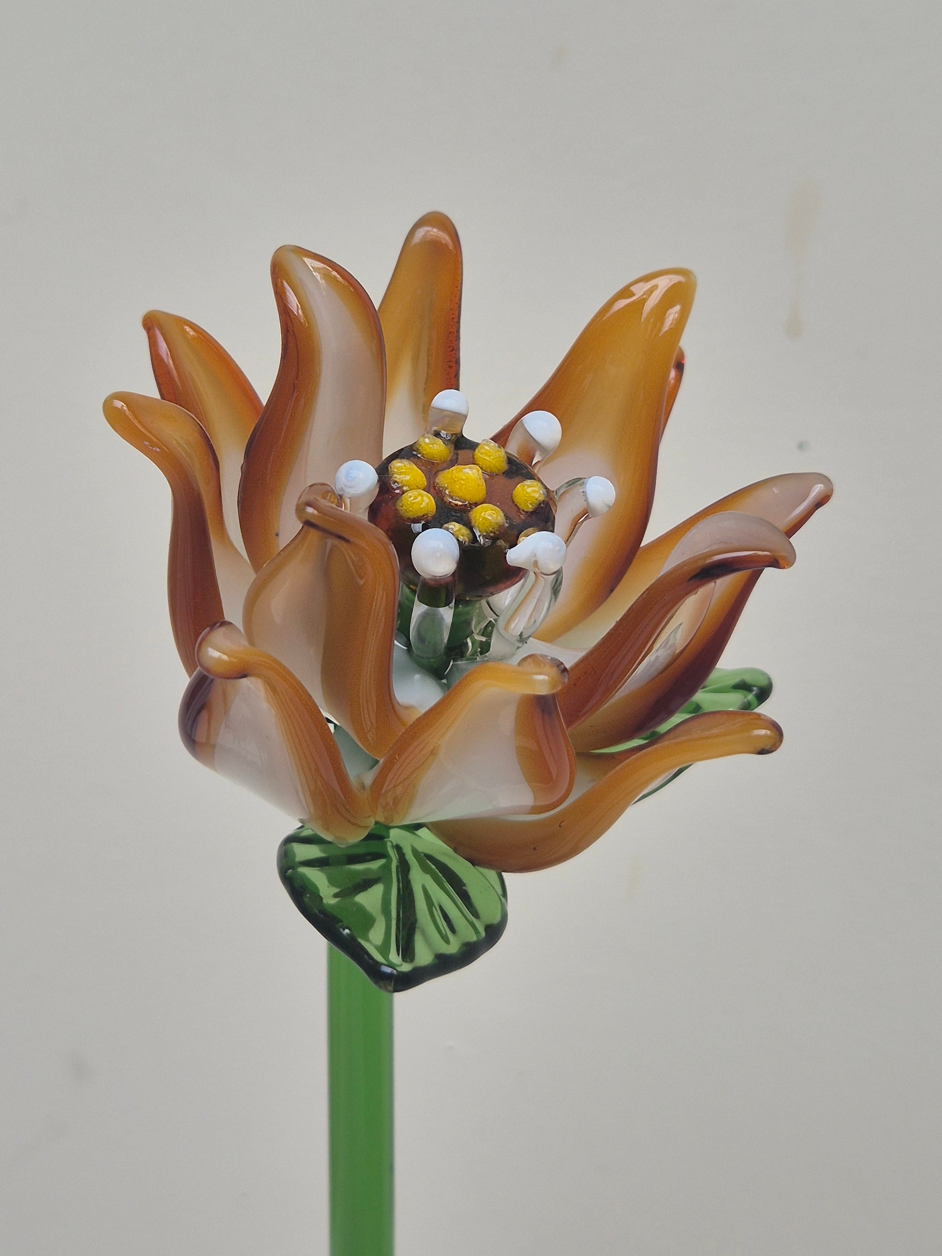 Ember Clematis- Hand-Blown Glass Flower