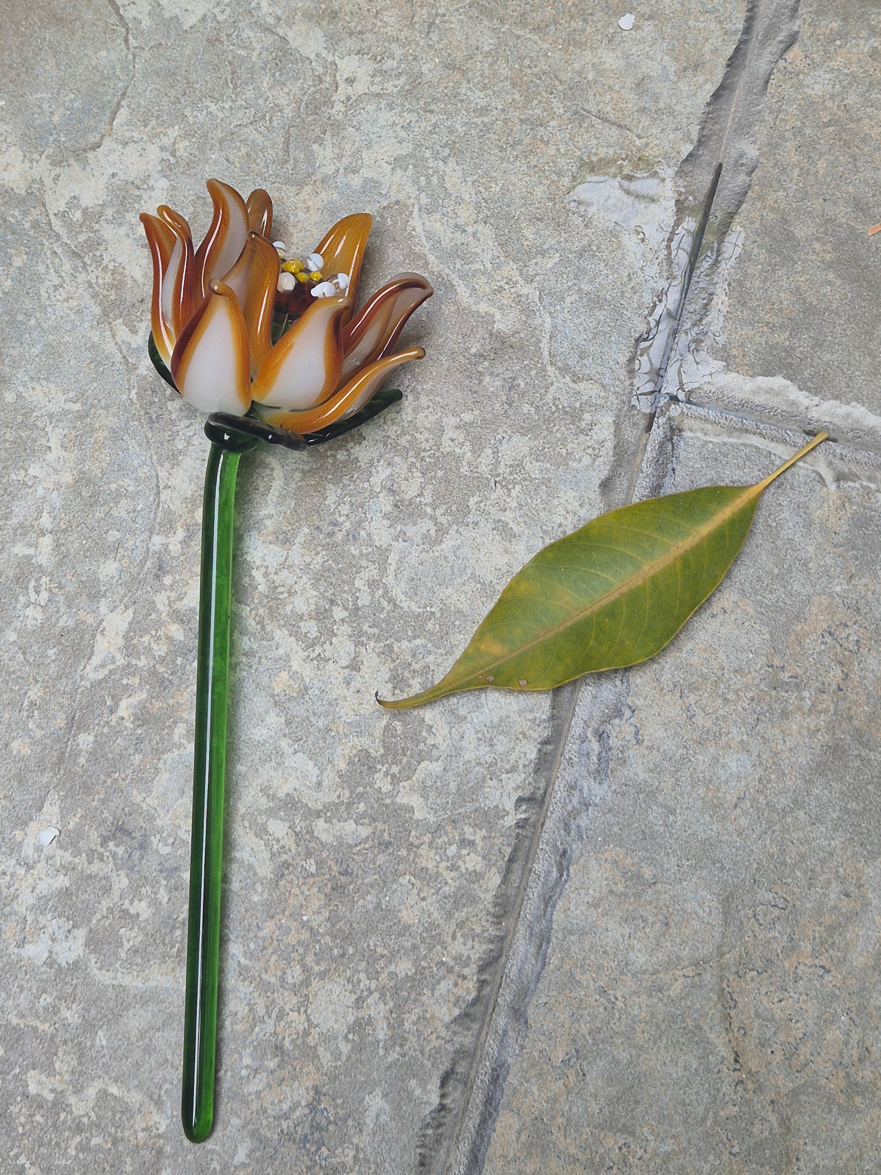 Ember Clematis- Hand-Blown Glass Flower