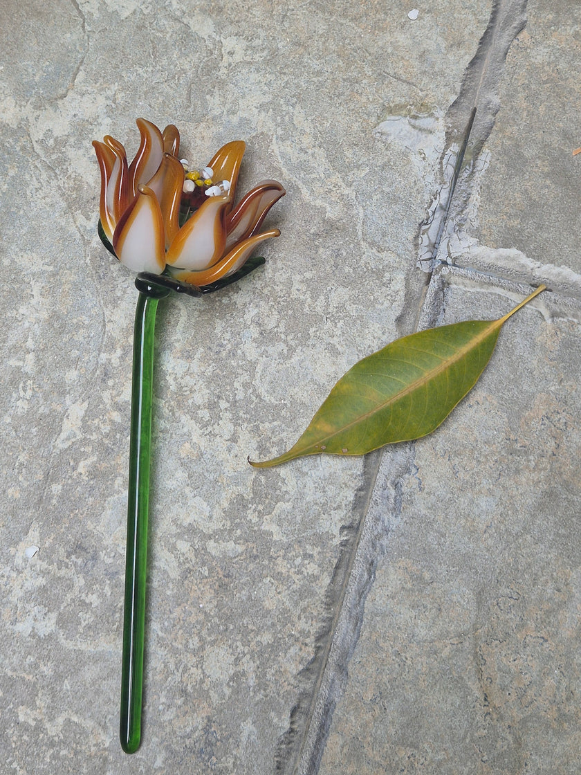 Ember Clematis- Hand-Blown Glass Flower