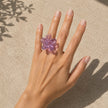 Amethyst Blossom | Handblown Glass Flower Ring